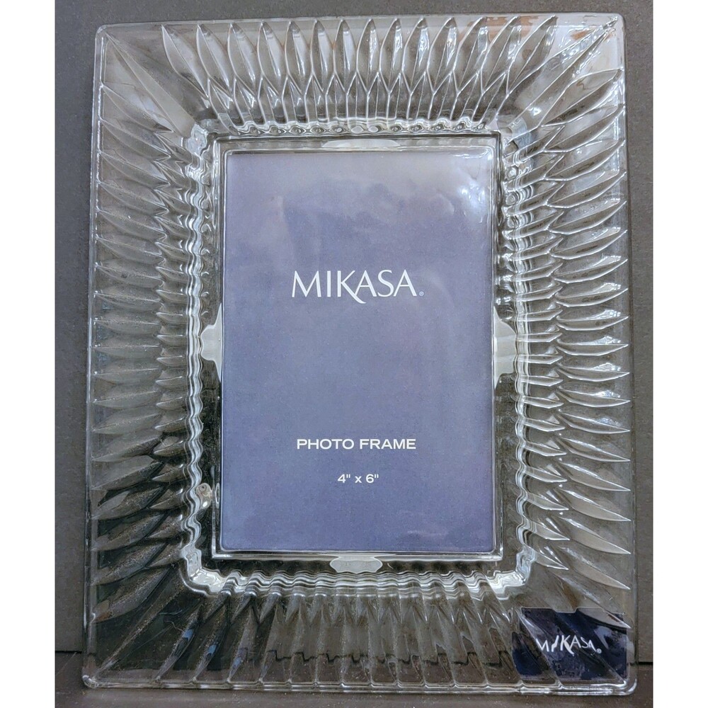 Mikasa Crystal Photo Frame Avenue or Emotion Collection Textured Crystal Border